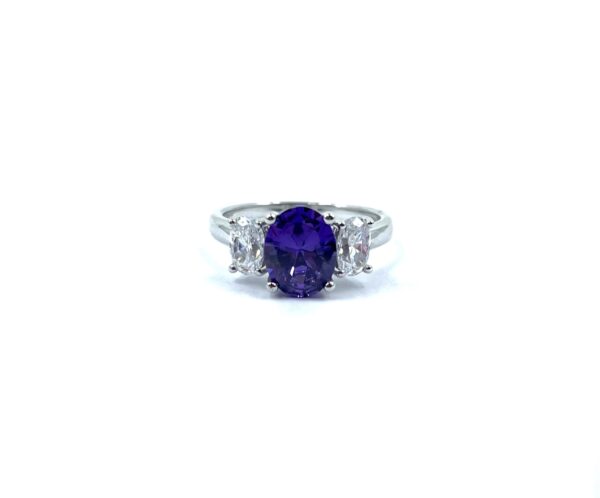 Cavendish French Purple and White Trilogy Ring