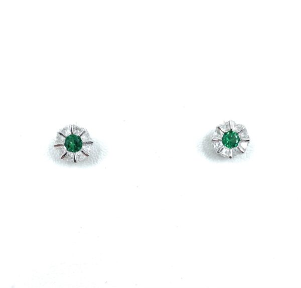 Cavendish French Green and White Cluster Earrings