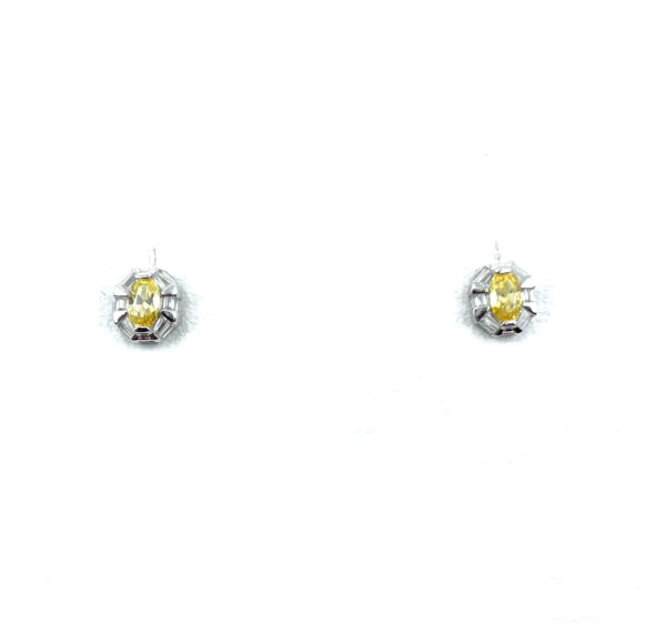 Cavendish French Yellow and White Cluster Earrings